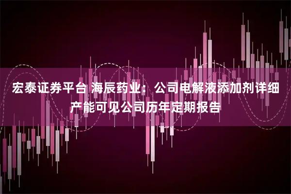 宏泰证券平台 海辰药业:公司电解液添加剂详细产能可见公司历年定期报告